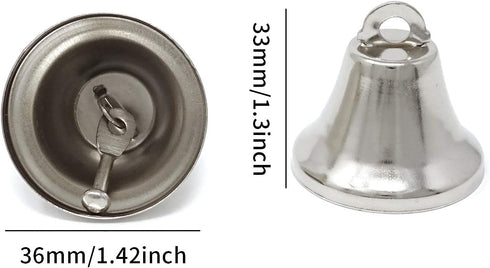 Honbay 20PCS 36mm/1.42inch Silver Jingle Bells Bridal Bells Christmas Bells Decoration Bells for Dog Potty Training, Housebreaking, Making Wind Ch...