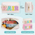 Letter Patch Makeup Bag, 2pcs Faux Leather Preppy Cosmetic Pouches Hair Skin Travel Bags with Chenille Letter for Girls (Pink, Cream)...