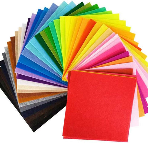 62pcs Felt Fabric Sheet 4"x4" Assorted Color DIY Craft Squares Nonwoven 1mm Thick...