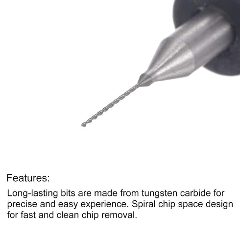 uxcell Micro PCB Drill Bit Set, 1/8" Shank 0.35mm Solid Tungsten Carbide CNC Engraving Print Circuit Board Drill Bits Rotary Tool 10pcs...