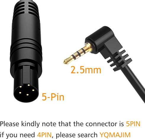 5 Pin Dash Cam Cable,33 Ft 2.5mm Male to 5 Pin Backup Camera Cord,Dash Cam Rear View Camera Ultra Long Cable with Reverse Trigger Wire Fit for Pic...