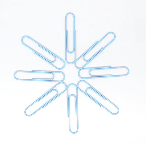 Paper Clip, Large Paper Clips, Jumbo, 50mm, 2 inches, Smooth, 100 Pcs/Box (Light Blue)...