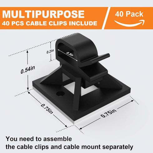 140 Pack 3/4" Zip Tie Adhesive Mounts Self Adhesive Cable Base Holders with Multi-Purpose Tie wire clips with screw hole,Anchor stick on wire hold...