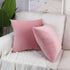 Artcest Set of 2 Decorative Velvet Throw Pillow Cases, Soft Solid Cushion Covers for Sofa Couch and Bed, 16"x16" (Blush)...