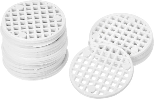 MECCANIXITY Flower Pot Hole Mesh Pad 1 Inch Bonsai Plant Bottom Round Plastic Soil Grid Screen Mat, White Pack of 50...