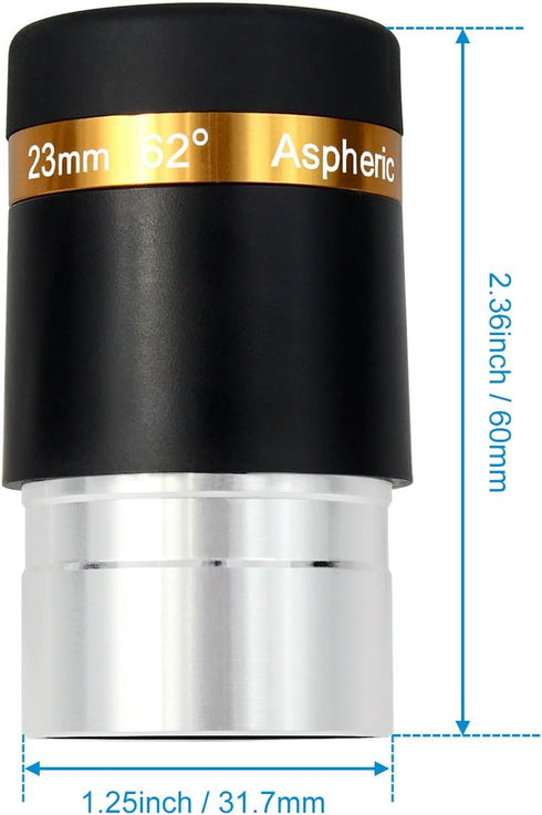 SVBONY Telescope Lens 23mm Telescopes Eyepieces Wide Angle 62 Degree Aspheric Eyepiece Fully Coated Lens for 1.25 inches Astronomic Telescopes...