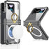 for Samsung Galaxy Z Flip 4 Clear Case with Ring Holder and Hinge Protection,Compatible with Wireless Charger,Slim Fit Transparent Hard PC Shockpr...