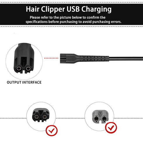 Replacement Charger Cord USB for Wahl Clipper, Charging Cable for Wahl 8164/8591/8148/8504/8171/8173/1919, Magic Senior Detailer Sterling-4 Cordle...