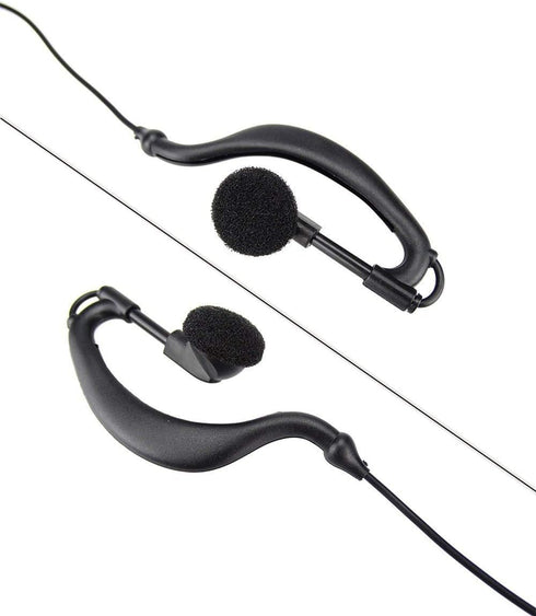 abcGoodefg 1 Pin 2.5MM Walkie Talkie Earpiece Headset with Mic PTT, G Shape Two Way Radio Earpiece compatible with Motorola Radios Cobra Talkabout...