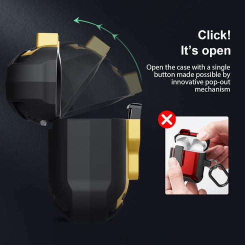 Nillkin for Airpods 3 Case Cover with Secure Lock,Press Auto Pop,Military Grade Armor Solid Earphone case,Hard Protective Cover with Keychain for ...