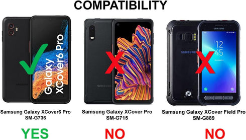 Case Compatible with Samsung Galaxy XCover6 Pro (SM-G736), Shell Case with Hand Strap, Kickstand and Screen Protector (Orange)...