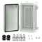 LeMotech Electrical Box, IP67 Waterproof Hinged Cover Stainless Steel Latch Junction Box, ABS Plastic Electrical Enclosure with Mounting Plate,Wal...