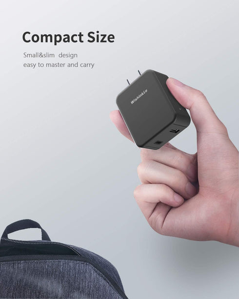 USB Wall Charger, Dual Ports 36W Fast USB C Charger, PD/QC3.0 Power Adapter with Foldable Portable Plug for Samsung, Google Pixel and More...