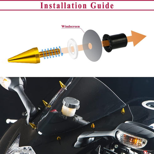 AeroBon 10 Sets M5 x 15 mm Universal Fit Windshield Bolt Kit for Motorcycle Windscreen (Gold)...