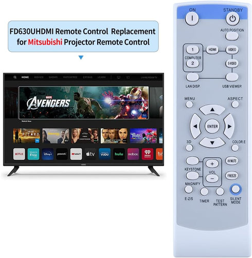 PZL New Remote Control Replacement for Mitsubishi Projector XD600U XD600U-G FD630U XD280U-G......