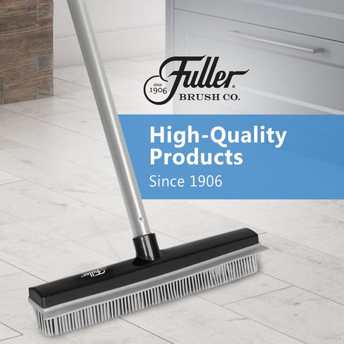 Fuller Brush Rubber Broom Head – for Carpets Floors Stairs Upholstery – Electrostatic Action Removes Pet Hair Lint Fuzz Dirt Particles – Built-in ...