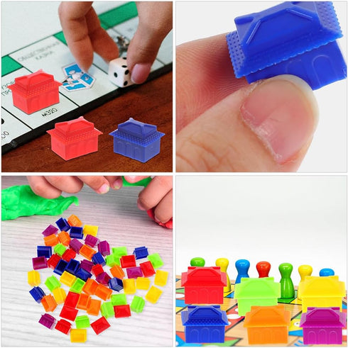 FAVOMOTO 120PCS Plastic Hotels Houses?Game Replacement Pieces Small House Board Game Replacement House Victory Game House Game Pawns Token Multico...