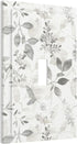 White Gray Grey Eucalyptus Leaf Floral 1 Gang Light Switch Plate Outlet Decorative Single Toggle Wall Plate Cover Electrical Switchplate Faceplat ...