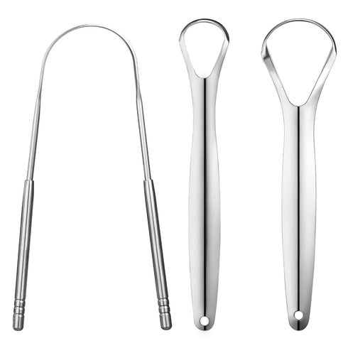 3 PCS Metal Tongue Scraper, Tongue Scrapers for Adults, Stainless Steel Tounge Scrappers, Tounge Scraper, Portable Tongue Scrappers YLYL...