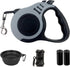 Retractable Dog Leash, 10 FT Dog Leash for Small Medium Dogs up to 22lbs, Pet Tape with Anti Slip Handle and Lock Nylon, 1 Silicone Dog Bowl, 1 Di...