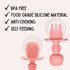 Silicone Baby Spoon and Fork Set with Custom Travel Case, Self Feeding, BPA Free, Anti-Choke (Pink)...