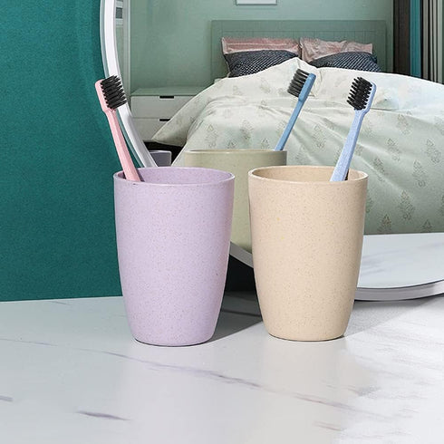 NeschToy 12oz Small Drinking Tumblers, Unbreakable Wheat Straw Cups for Camping Party, Reusable Water Glasses for Beverage Ice Tea, Dishwasher Saf...