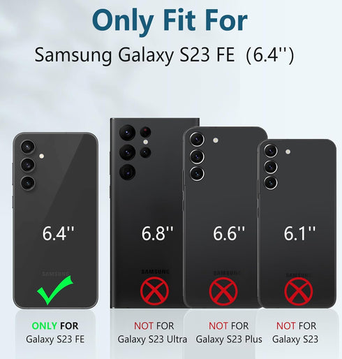 FNTCASE for Samsung Galaxy S23-FE Case: Military Grade Drop & Shock Protection Cell Phone Cover with Kickstand | Heavy Duty Rugged Phonecase Prote...