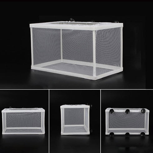 Large Fish Breeder Net with Suction Cups,Nylon Mesh Fish Fry Hatchery Breeder Isolation Box Separation Net for Fish/Plants/Shrimp Fish on Aquarium...