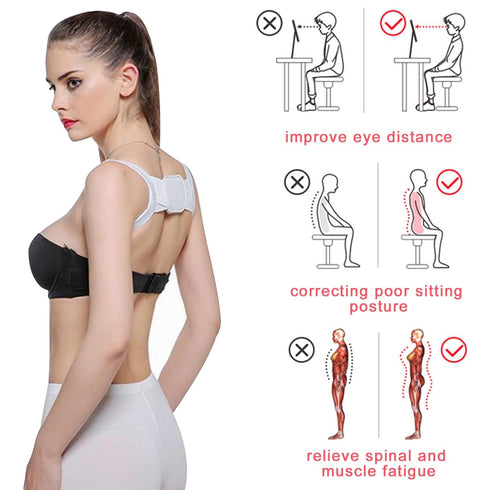 2 Pcs Posture Corrector Back Brace for Men and Women Adjustable Posture Corrector Back Braces for Upper Back Pain Relief...