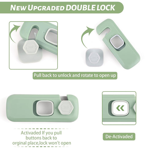 Sakolla Refrigerator Lock for Kids, 6 Pack Fridge Locks with Strong 3M Adhesives, Child Safety Locks for Doors, Cabinet, Drawers, Refrigerator, Ov...