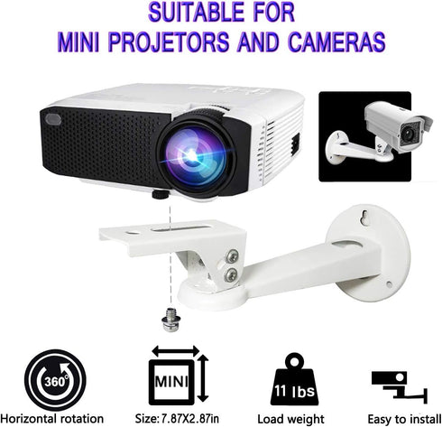 2-Be-Best Projector Wall Mount, Angle Adjustable Projectors Mounts for Mini Projectors, Projector Mount for Wall with Load 11 lbs Length 7.9" 1/4"...