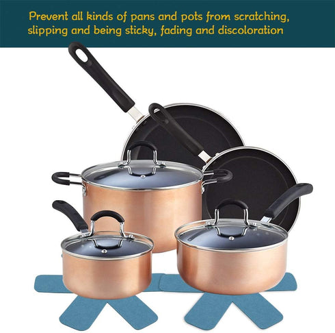 Pan Pot Protectors, Larger & Thicker Pan Protector Pads, 3 Different Sizes, 12 Pcs Pot Seperator Pads for Protecting and Stacking Your Cookware(Cy...