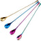 4 Pieces Cocktail Spoon Bar Stirring Spoon Long Handle Stainless Steel Spiral Pattern Cocktail Mixing Shaker Spoon, 12 Inch, 4 Colors (Multicolor,...