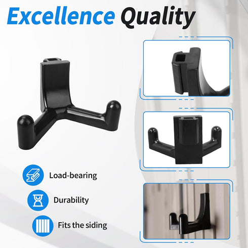 Tool Hooks Compatible with Lifetime Storage Shed Accessories, Black Shed Hook fit for Rakes Shovels Scissors Knives Power Tools, Plastic Shed Acce...