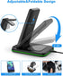 Foldable Wireless Charger for Multiple Devices 3 in 1 Wireless Charging Station for Travel, Compatible with iPhone 16 15 14 13 12 11/Pro/XR, Charg...