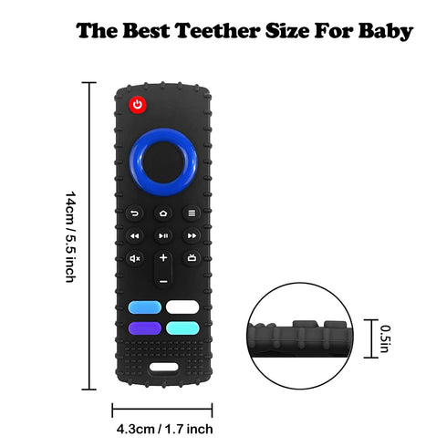 2-Pack Silicone Baby Teething Toys, TV Remote Teethers for 6-12-18 Months Infant, Fire Remote Shape Toddlers Silicone Teethers for Boys and Girls ...