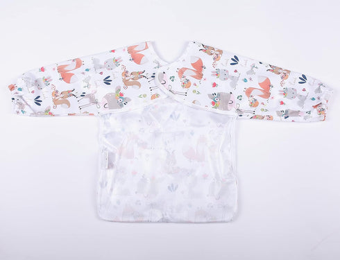 Baby Bib Sleeved Shirt With Pocket 1-3 years old Toddler (Deers Rabbits)...
