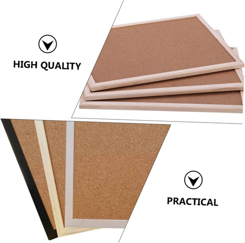 STOBOK Wooden Frame Message Board Notice Board Small Staples Cork Board Tack Board Wood Easel Display Stand Cork Notice Board Decorative Hanging P...
