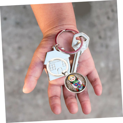 4pcs Russian Pendant Year Keychains Key Chinese Decorative for Ring Bag New Charms Tote Matryoshka Stacking Decoration Purse Keyrings Dolls Metal ...