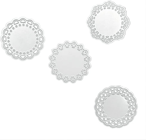 Metal Die Cuts Set Include 4 Different Patterns Round Lace Flower Border Cutting Dies Cut Stencils for Scrapbooking Photo Album Decorative Embossi...