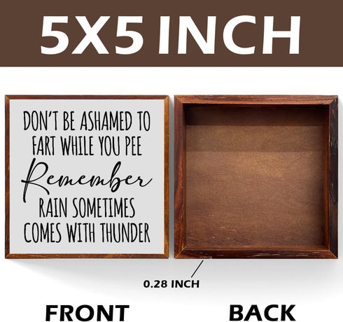 Funny Bathroom Quotes Bathroom Decor Home Toilet Humor Sign Wooden Box Sign for Apartment Bedroom Home Farmhouse Living Room Wood Square Box Sign ...