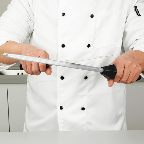(a brand of SHARPAL) 108S 17.5-Inch/Rod L. 12-Inch Sharpening Steel Knife Sharpener Rod with Built-in Angle Guides Kitchen Knives Honer Knife Stee...