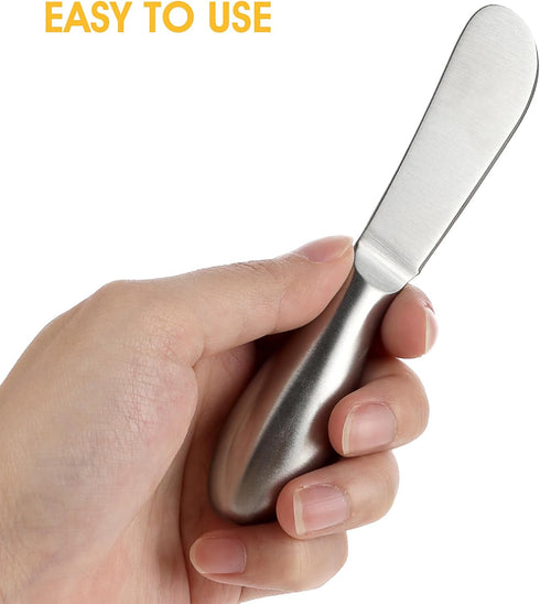 2 Pcs Butter Knife Little Cheese Spreader Knives Stainless Steel Spreader Knife Set Cocktail Knives for Condiments Cheese Charcuterie Board Jam Pa...