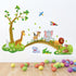 decalmile Jungle Animals Tree Wall Stickers Lion Giraffe Elephant Walking on Bridge Wall Decals Kids Room Baby Room Nursery Bedroom Wall Decor(Fin...