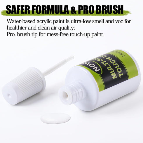Multi Surface Touch Up Paint, Interior and Exterior House Paint Pen with brush, Scratch Repair for Wall, Furniture, Door, Cabinet(Gloss White) 1.5...
