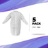 AMZ Disposable Lab Coat 2XL. 35 GSM PP White Disposable Lab Coats for Adults. 5 Pack Knee-length Lab Coat with Long Sleeves, Elastic Wrists, Loop ...