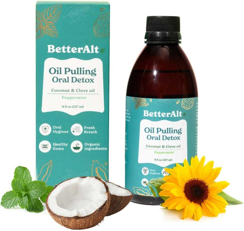 Oil Pulling Made with Natural Ingredients for Oral Care and Teeth whitening (237 ml) - Oil Pulling for Teeth and Gums with Goodness of Coconut & C...