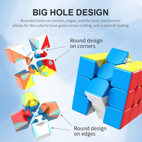 BroMocube Moyu Meilong Magic Cube Stickerless MFJS Puzzle Speed Cube Educational Toys for Children (Meilong 3x3)...