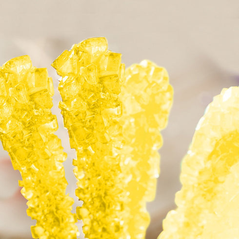 Extra Large Rock Candy Sticks: 6 Yellow Rock Candy Sticks - Banana - Individually Wrapped for Party Favors, Candy Buffet, Showers, Receptions, Old...