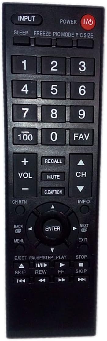 Replaced Remote Control Compatible for Toshiba 28L110U 19SL410X 22AV600 29L1350U 32C10 LED HDTV TV...